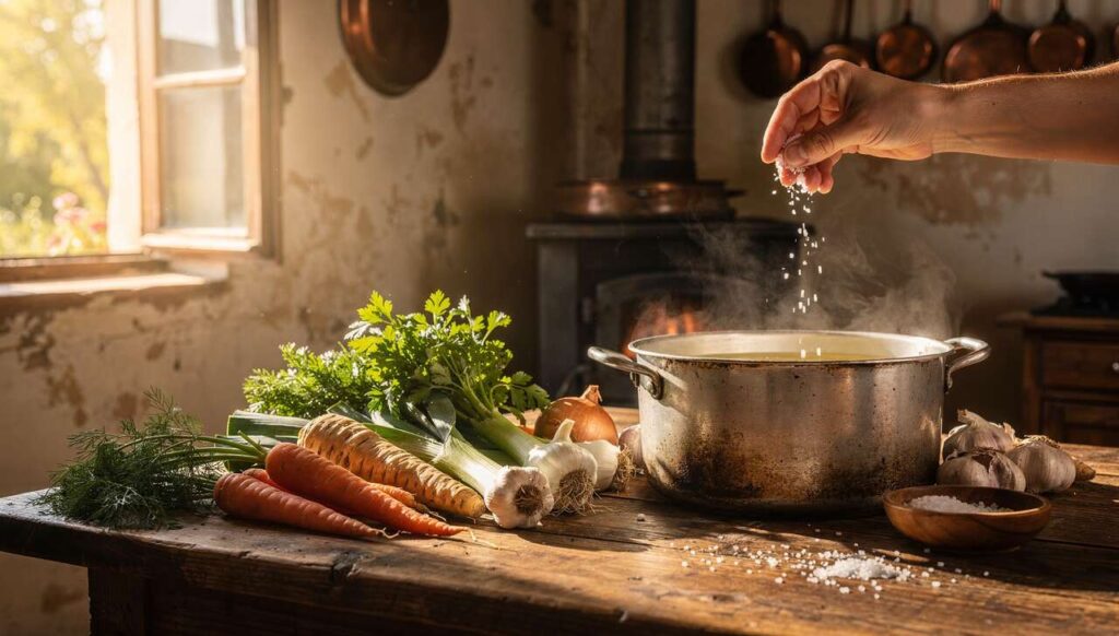 Błąd, który psuje domowy rosół. Chodzi o moment dodania soli