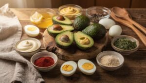 Jajka faszerowane nie muszą być nudne. Zamiast pieczarek sięgam po awokado