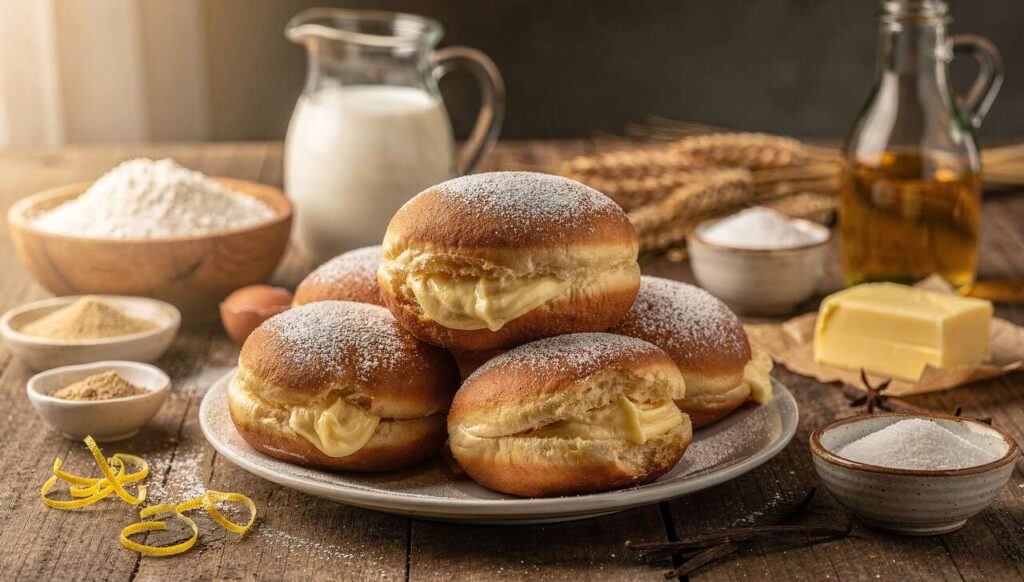 Najlepsze pączki parzone z budyniowym kremem. Przepis krok po kroku