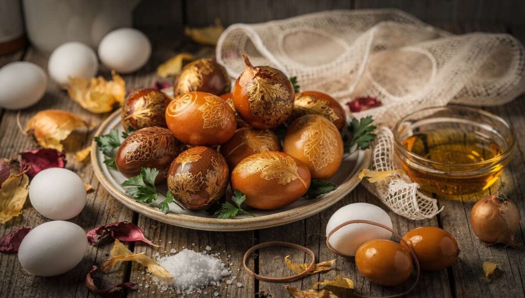 Wielkanocne jajka barwione w cebuli: ekologiczny sposób, który daje najpiękniejsze wzory