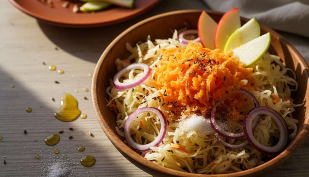 Ta sałatka to hit do obiadu w moim domu. Nie tylko smak, ale i domowe probiotyki dla jelit