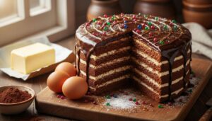Ciasto Spartak – czekoladowy miodownik z kremem, który z dnia na dzień smakuje jeszcze lepiej