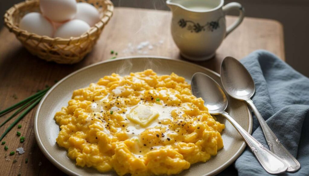 Żaden boczek ani cebula. Do jajecznicy dolewam 2 łyżki i wychodzi kremowa, a serce ma z niej więcej pożytku