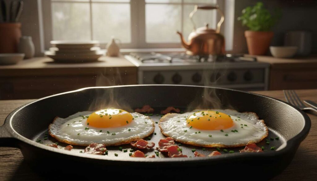 Trik na idealne jajka sadzone? Tak uzyskasz złociste brzegi i maślany smak
