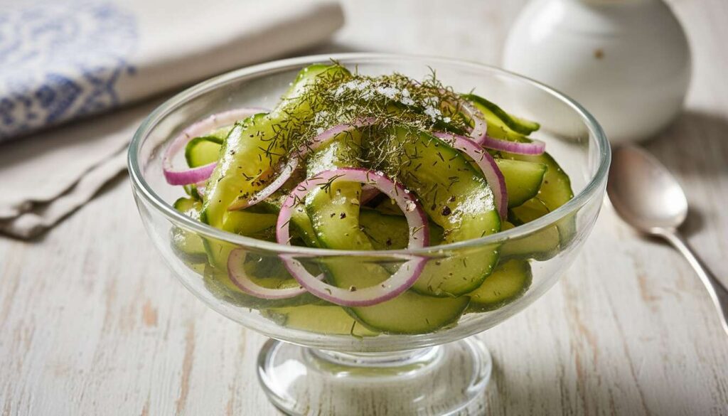 Surówkę z kiszonych ogórków robię z niezwykłym prostym sosem. Rześka i pod każdy obiad