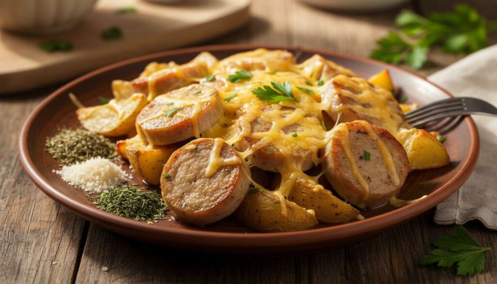 Zapiekanka z resztkami białej kiełbasy i ziemniakami: genialny obiad na Poniedziałek Wielkanocny